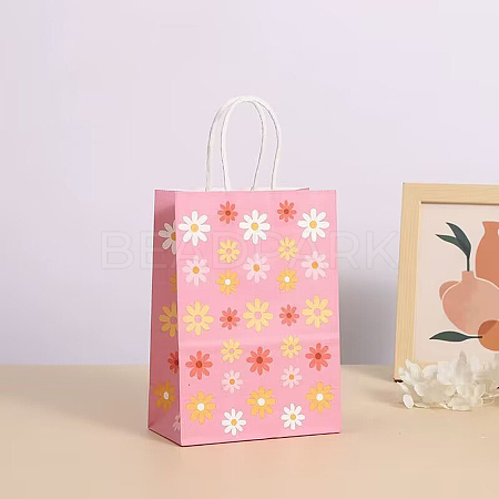 Rectangle with Sunflower Pattern Paper Gift Bags CARB-L012-01B-1