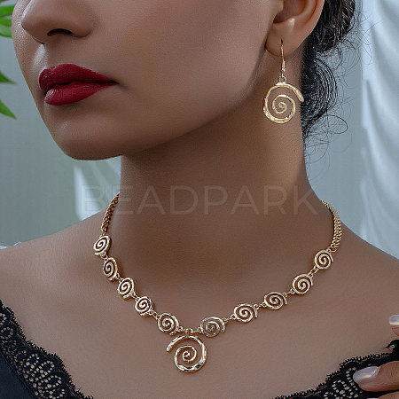 Vortex Alloy Pendant Necklace & Dangle Earrings Sets FS-WGE9BDE-01-1