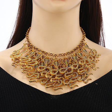 Exaggerated Alloy Multi-Layered Snake Bib Necklaces for Women FS-WGEB7D7-01-1