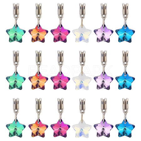 30Pcs 6 Colors Glass European Dangle Charms PALLOY-PH01826-1