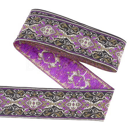 Ethnic Style Embroidery Polyester Ribbons OCOR-WH0070-04B-1