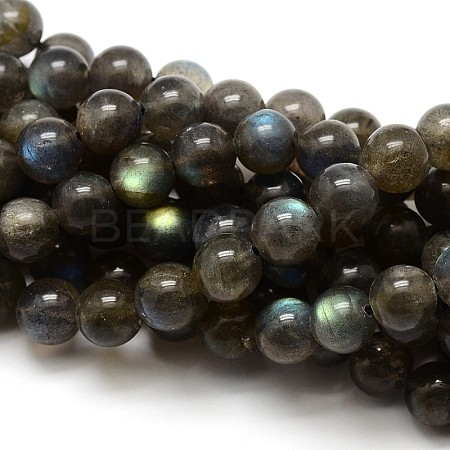Grade AA Natural Gemstone Labradorite Round Beads Strands G-E251-33-8mm-1