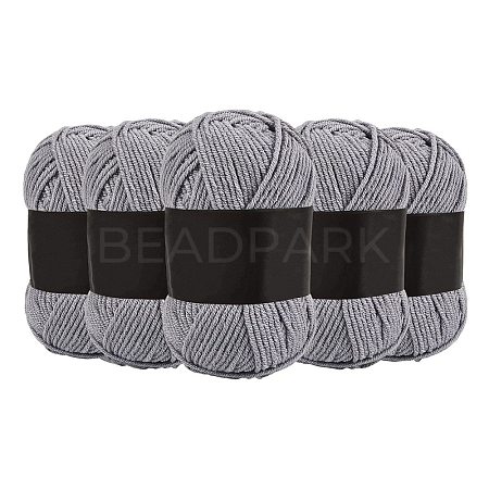 5Pcs Polyester Yarn for Knitting & Crochet YCOR-SZ0001-03G-1