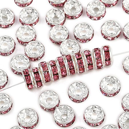 Brass Grade A Rhinestone Spacer Beads RB-A014-Z8mm-23S-1