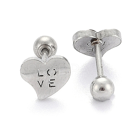 Tarnish Resistant 201 Stainless Steel Earlobe Plugs for Valentine's Day EJEW-R147-37-1