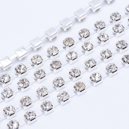 Brass Rhinestone Strass Chains CHC-T004-SS16-01S-1