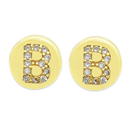 Brass Micro Pave Clear Cubic Zirconia Beads KK-T030-LA843-BX3-1