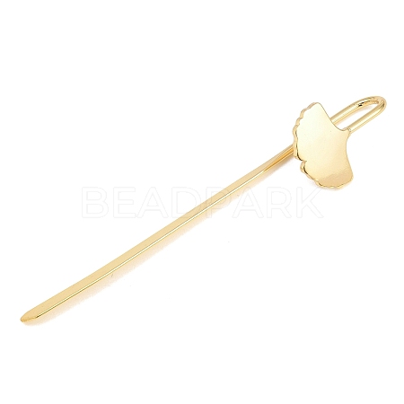 Gingko Iron Stamping Blank Swan Neck Bookmark Findings AJEW-B032-01B-G-1