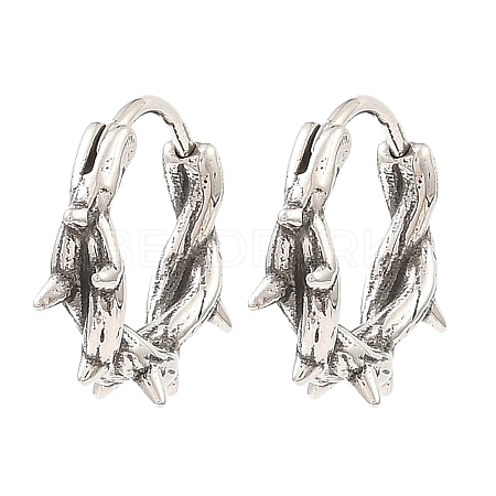 Skull Theme 316 Surgical Stainless Steel Hoop Earrings for Women Men EJEW-D096-04E-AS-1