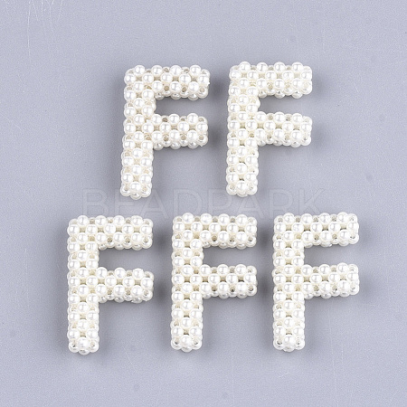 Handmade ABS Plastic Imitation Pearl Woven Beads FIND-T039-18-F-1
