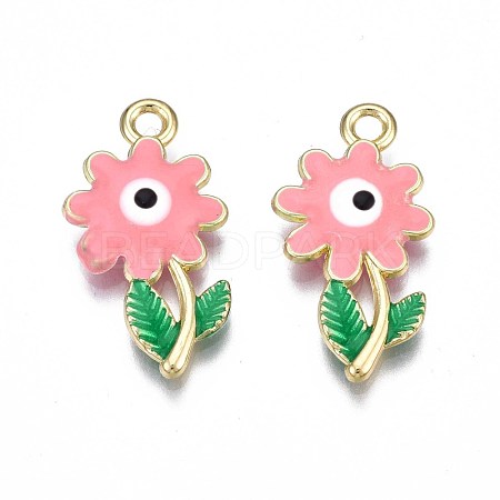 Rack Plating Alloy Enamel Pendants ENAM-S126-144E-1