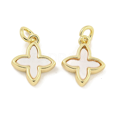 Brass with Sea Shell Charms X-KK-Q820-15G-1