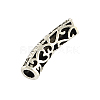Tibetan Style Hollow Alloy Curved Tube Beads X-TIBEB-Q058-16AS-FF-2