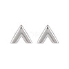 304 Stainless Steel V-shape Stud Earrings EJEW-N016-019P-1