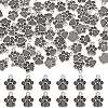 SUNNYCLUE 100Pcs Dog Paw Prints Tibetan Style Alloy Pendant Enamel Settings FIND-SC0004-30-1