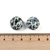 Painted Wood European Beads WOOD-F017-04D-3