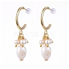 Brass Half Hoop Earrings EJEW-JE04159-4
