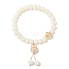 Natural Bodhi Root Charm Bracelets BJEW-TA00731-3