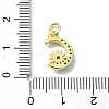 Moon Theme Brass Micro Pave Clear Cubic Zirconia Charms KK-H475-57G-02-3