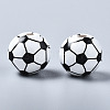 Painted Natural Wood European Beads WOOD-S057-050-2