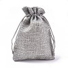 Polyester Imitation Burlap Packing Pouches Drawstring Bags X-ABAG-R004-14x10cm-11-1