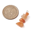 Gradient Color Natural Red Aventurine & Natural Sunstone & Natural Topaz Jade Chip Beaded Pendants PALLOY-JF02795-09-2