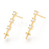 925 Sterling Silver Stud Earring Findings Micro Pave Cubic Zirconia STER-T007-19G-3