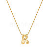 304 Stainless Steel Alphabet Pendant Necklaces for Men and Women GP1122-18-1