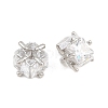 Brass Pave Clear Cubic Zirconia Beads CU-CBAF71E-01P-2