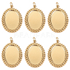 6Pcs 304 Stainless Steel Pendant Cabochon Settings STAS-BBC0004-68G-1