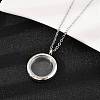 304 Stainless Steel Visible Flat Round Locket Pendant Pet Urn Ashes Necklaces NJEW-S455-08P-3
