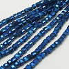 Electroplate Glass Beads Strands EGLA-D018-6x6mm-55-1