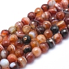 Natural Striped Agate/Banded Agate Beads G-J371-07-8mm-1