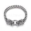 Tarnish Resistant 316 Surgical Stainless Steel Curb Chain Bracelets BJEW-G520-25-4