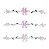 3Pcs 3 Colors Brass Pave Cubic Zirconia Connector Charms KK-TA0008-71S-1