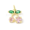 Brass Micro Pave Cubic Zirconia Pendants KK-Z101-06G-01-1