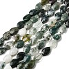 Natural Moss Agate Beads Strands G-B159-A09-2