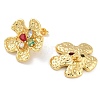 Brass Micro Pave Cubic Zirconia Flower Stud Earrings EJEW-K293-24G-2