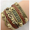 Suede & Imitation Leather Cord Knitted Multi-strand Bracelets WGD6FE3-29-1