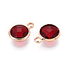 Golden Tone Brass Glass Charms GLAA-ZX008-24H-G-2
