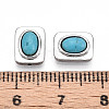 Brass Pave Synthetic Turquoise Beads KK-N258-14P-3