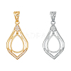 2Pcs 2 Colors Brass Pendants Cabochon Settings FIND-HS0001-14-1