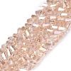 Electroplate Transparent Glass Beads Strands EGLA-Q139-01A-A02-1