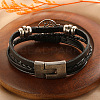 Leather Multi-strand Bracelets PW-WG28847-01-5