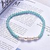 Faceted Glass Beaded Stretch Bracelets BJEW-JB05486-04-4