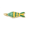 Sea Animals Brass Enamel Pendants KK-B155-02B-04G-1