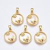 Brass Micro Pave Cubic Zirconia Pendants KK-Q277-020-NF-1