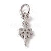 Brass Micro Pave Cubic Zirconia Charms ZIRC-F132-11P-2