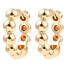 Brass Beaded Hoop Earrings EJEW-I289-06B-KCG-1