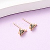Brass Micro Pave Cubic Zirconia Charistmas Tree Stud Earrings EJEW-L278-09G-3